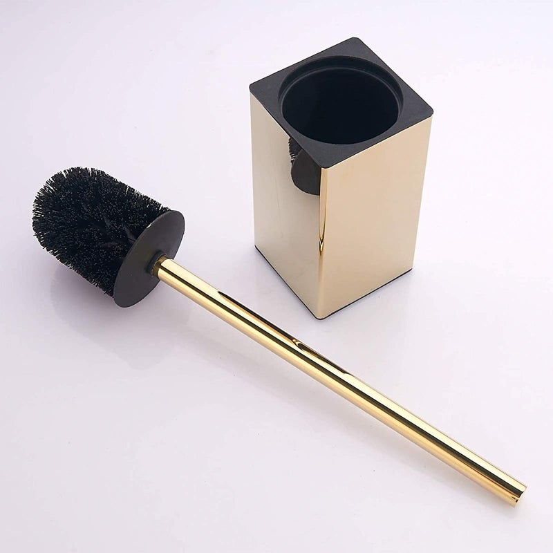 BGL Toilet Brush Holder Stainless Steel 304 Standing Gold Square Toilet Brush Holder for Bathroom Storage and Organization (Gold) - Image 4